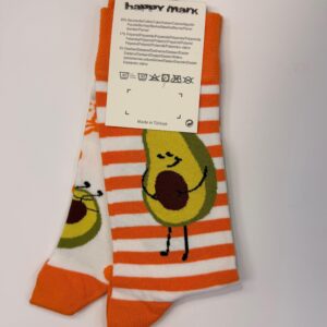 גרביים מצחיקות 100 אחוז כותנה דגם אבוקדו חייכן